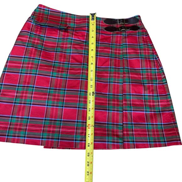 Vtg Lilly Pulitzer Red Plaid Skirt Skort Belt White Label Sz 6 Short Schoolgirl - Picture 9 of 9